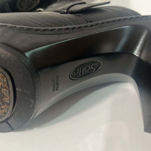 SOFFT BLACK LEATHER CLOGS MULE WITH SIDE BUCKLE IN SIZE 9.5 M - Picture 8 of 11